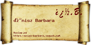 Énisz Barbara névjegykártya